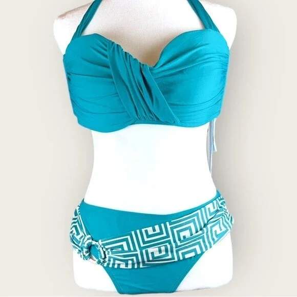 Antonio Melani Aqua Bikini - Top Large/Bottoms Medium - NWT - Picture 10 of 11